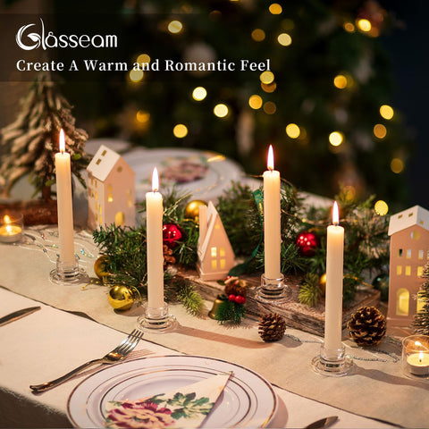 Glasseam thick-glass candle holder provides stable base to prevent tipping