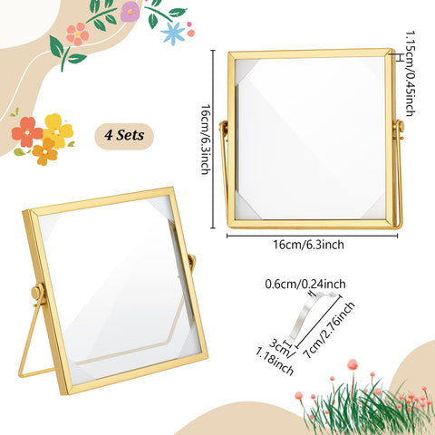 Glasswinds 6x6 gold frame for dried flowers adds modern charm to home décor.