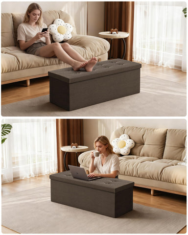 GLAXYFUR padded-seat ottoman provides comfortable seating in any room.