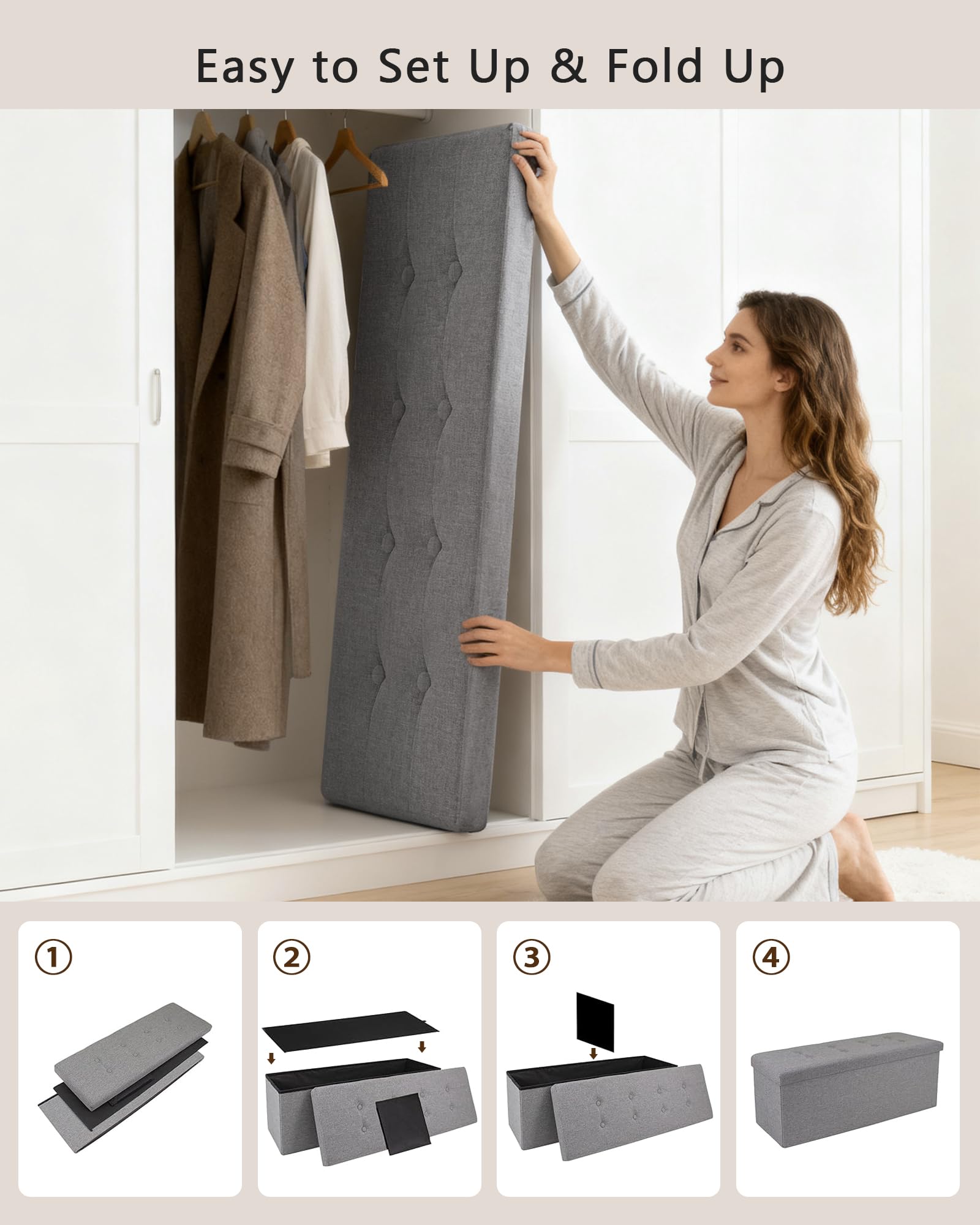 GLAXYFUR removable divider helps sort books and blankets quickly.