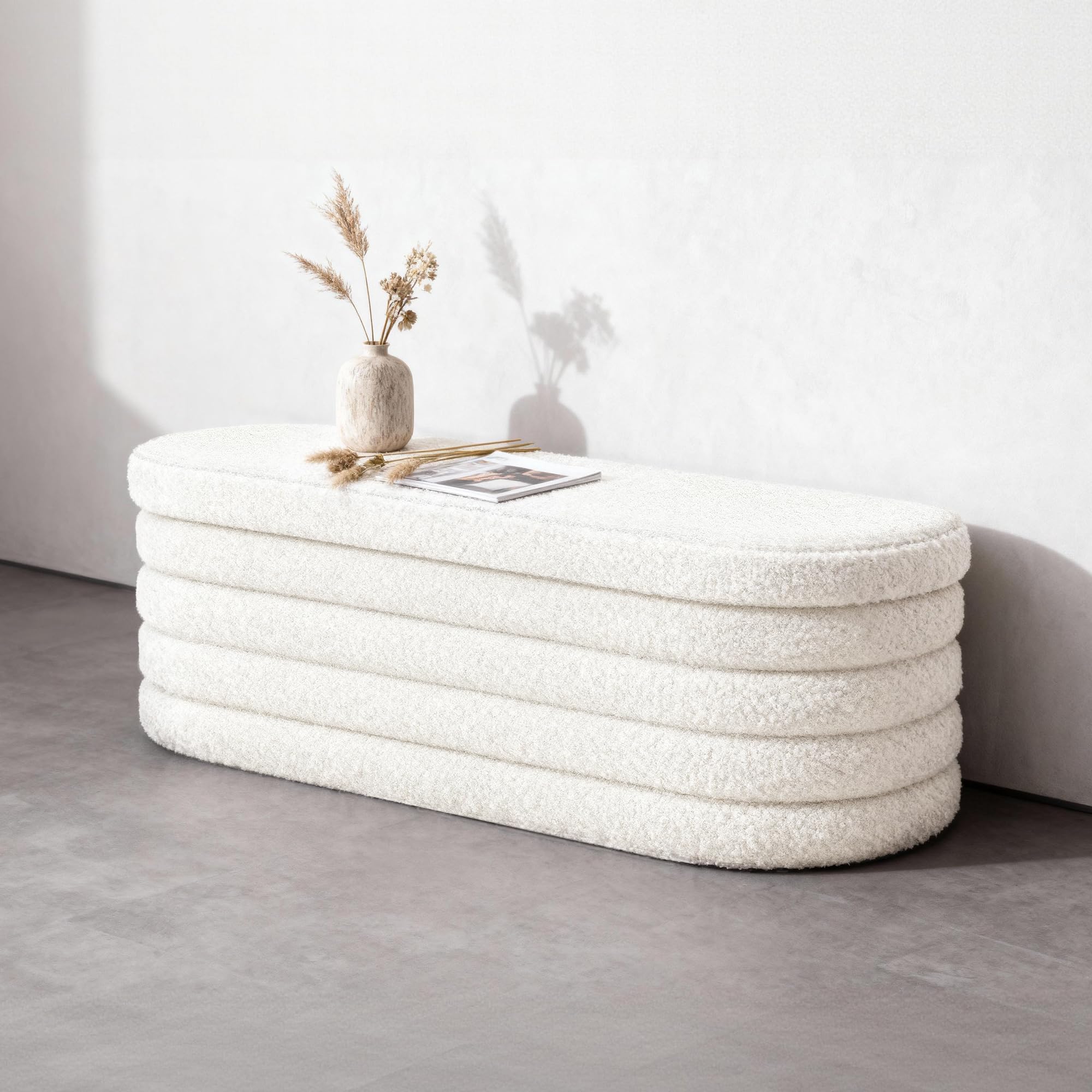 GLAXYFUR storage ottoman bench with soft padded top for plush seating and hidden storage.