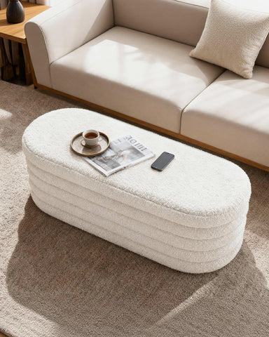 GLAXYFUR ottoman provides hidden storage to keep blankets, shoes, or remotes neatly out of sight.
