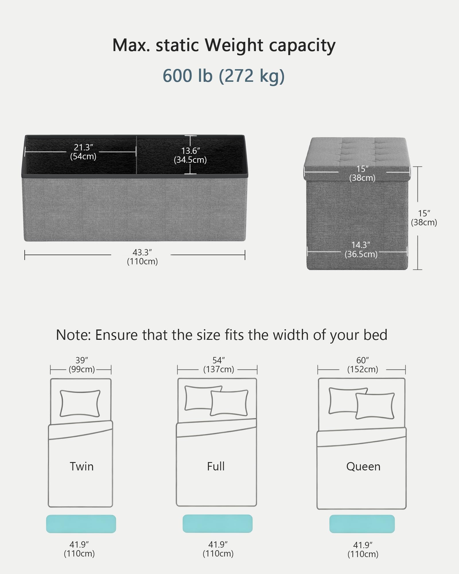 GLAXYFUR versatile storage bench fits entryways, living rooms, or bedrooms.