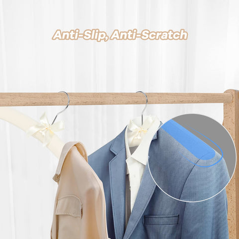 GLCON padded hangers fabric cover closeup reveals a soft exterior preventing snags.