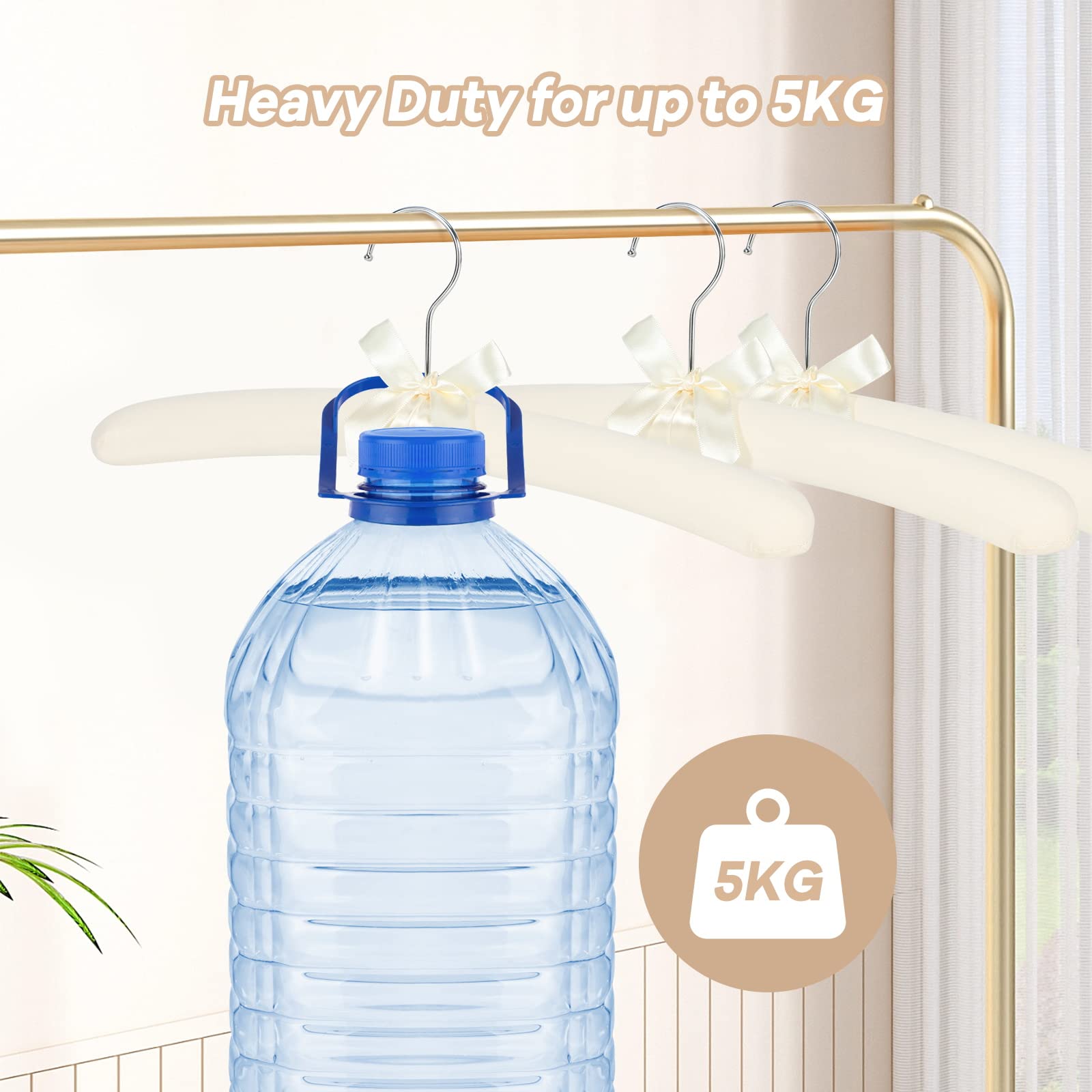 GLCON padded hangers heavy-duty chrome hook supports heavy garments without sagging.