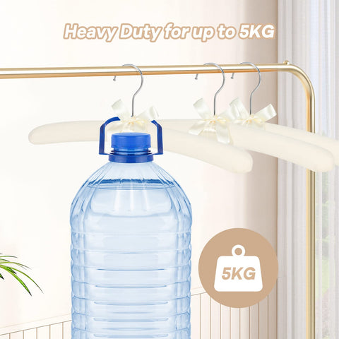 GLCON padded hangers heavy-duty chrome hook supports heavy garments without sagging.