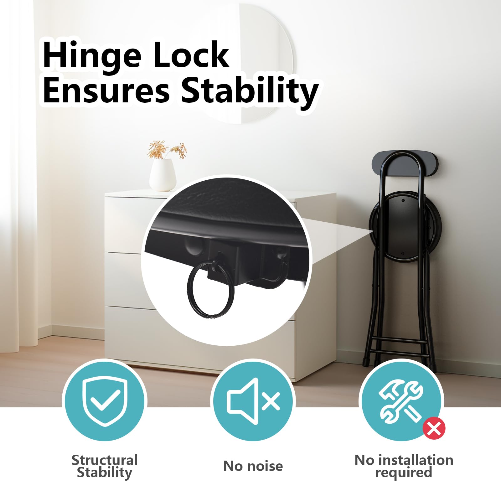 GLCS GLAUCUS 24-inch cushioned seat provides comfortable support for quick tasks