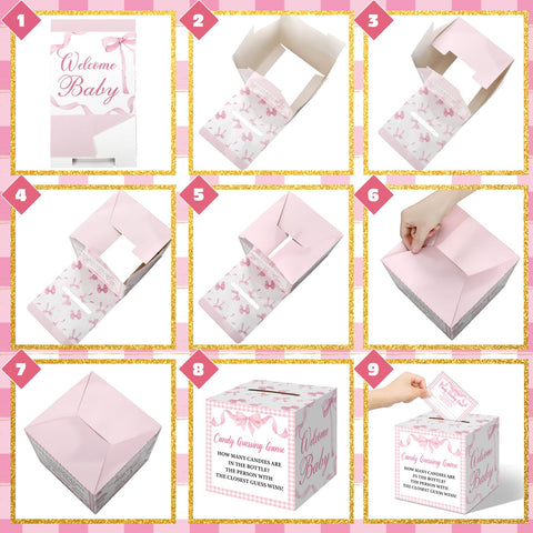 Glenmal 50 cards in pink box set for baby shower activities