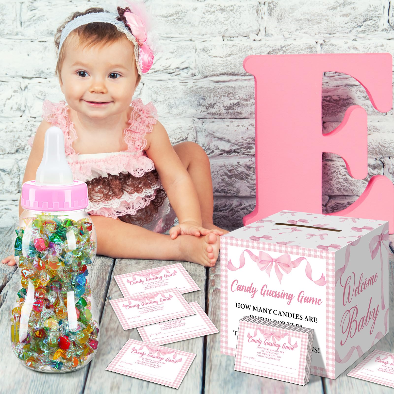Glenmal pink bow card box packaging to decorate party setup