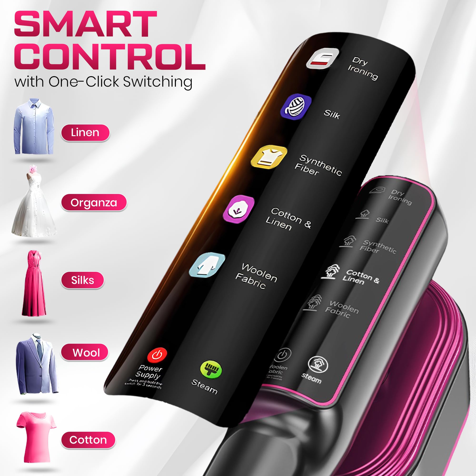 Glewbee LED touch display shows modes and temperature for precise control.