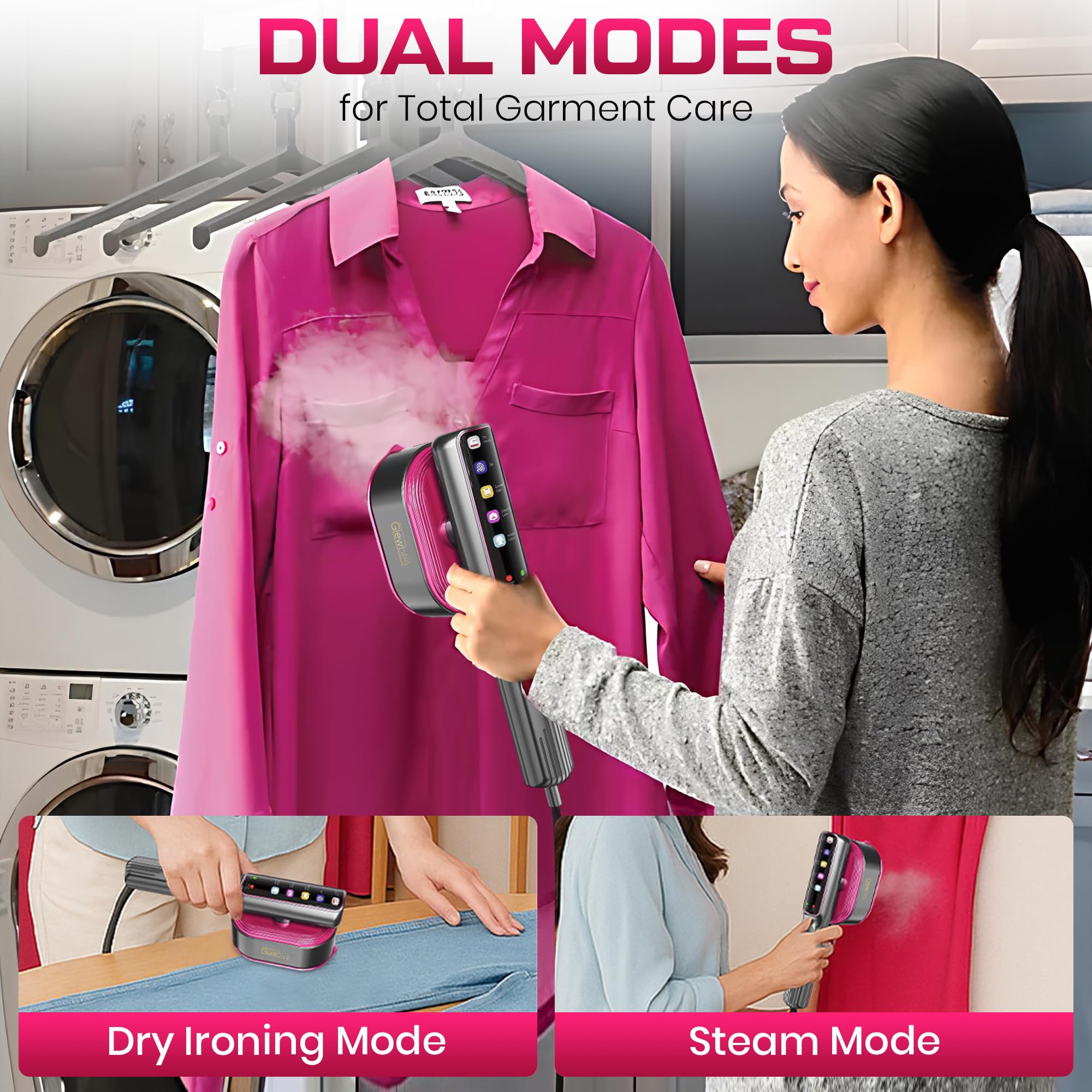Glewbee travel-friendly design makes ironing at home or on trips easy.