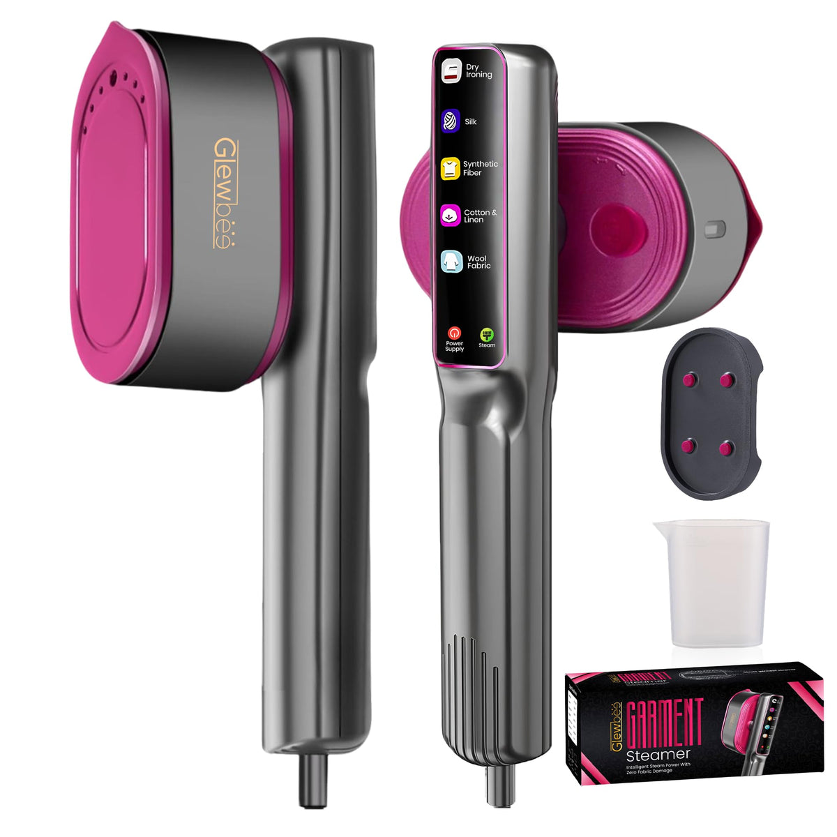 Glewbee travel steamer compact design enables portable styling for on-the-go touch-ups.