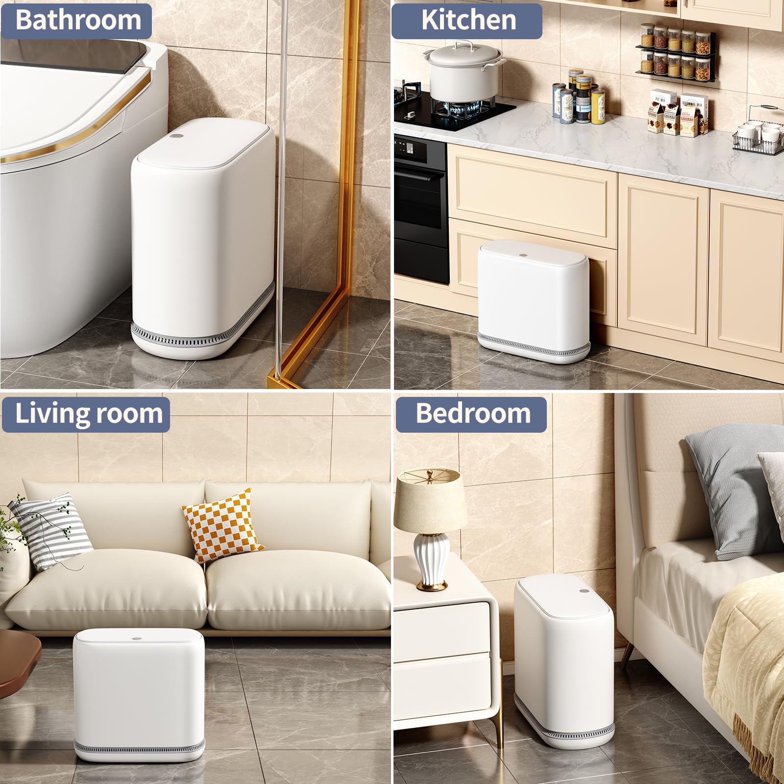 Gleynest white small bin blends with any decor.