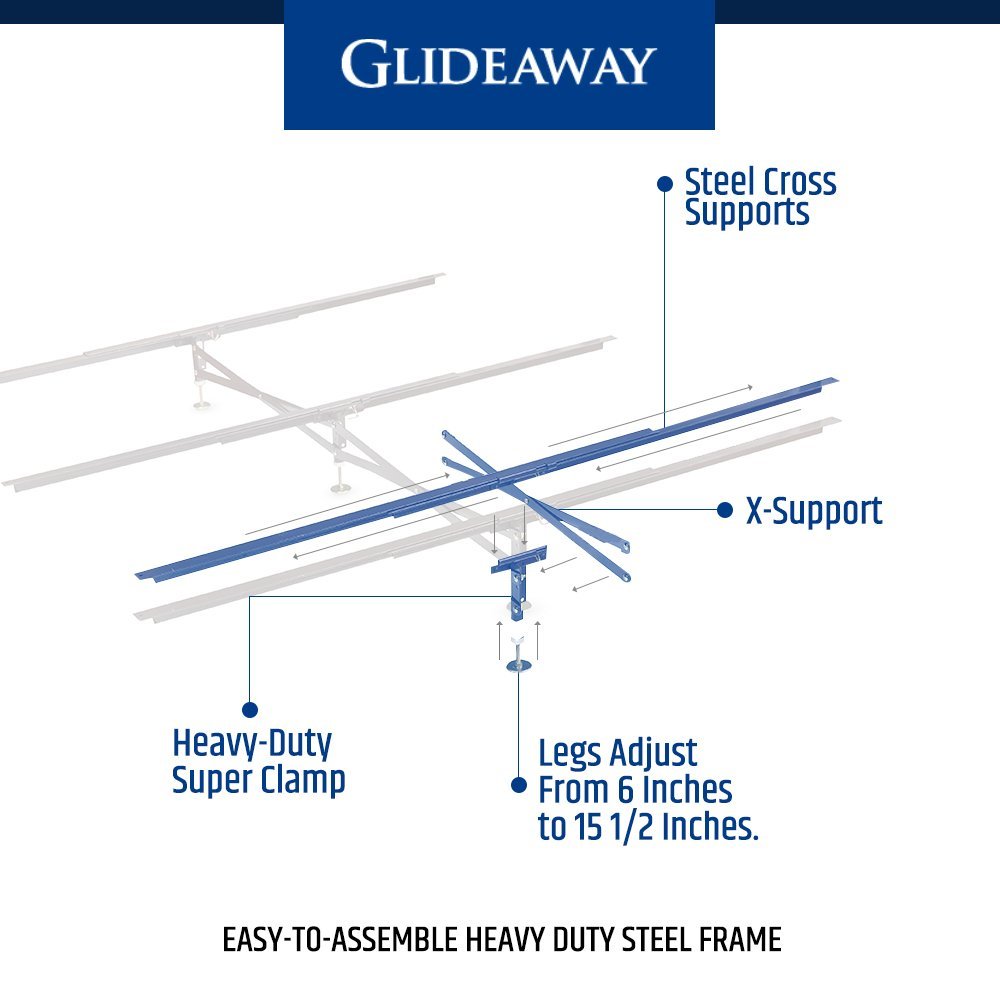 Glideaway predrilled screw holes simplify securing cross slats to bed rails