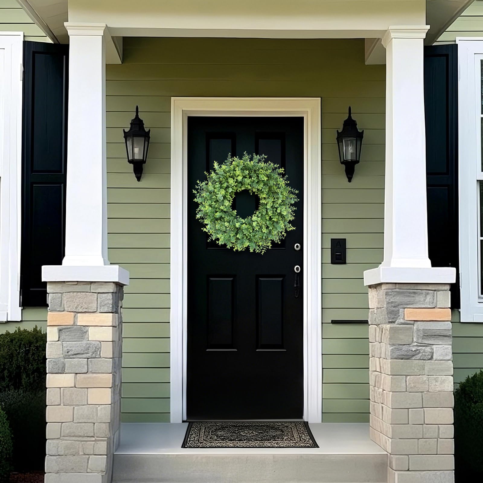GLIDLION boxwood wreath with adjustable stems for a custom fit