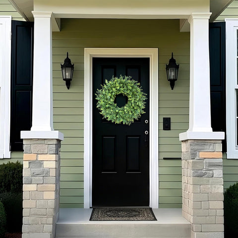 GLIDLION boxwood wreath with adjustable stems for a custom fit