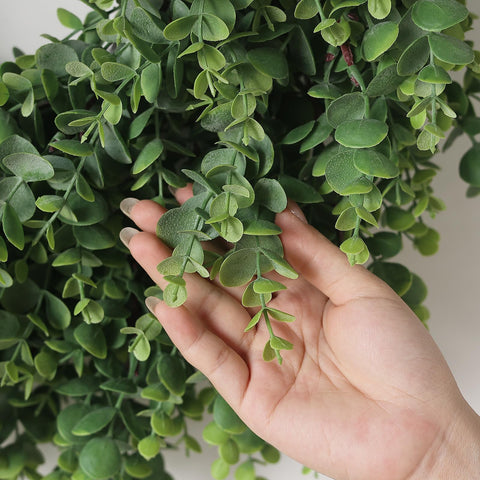 GLIDLION eucalyptus wreath on window creates inviting seasonal mood