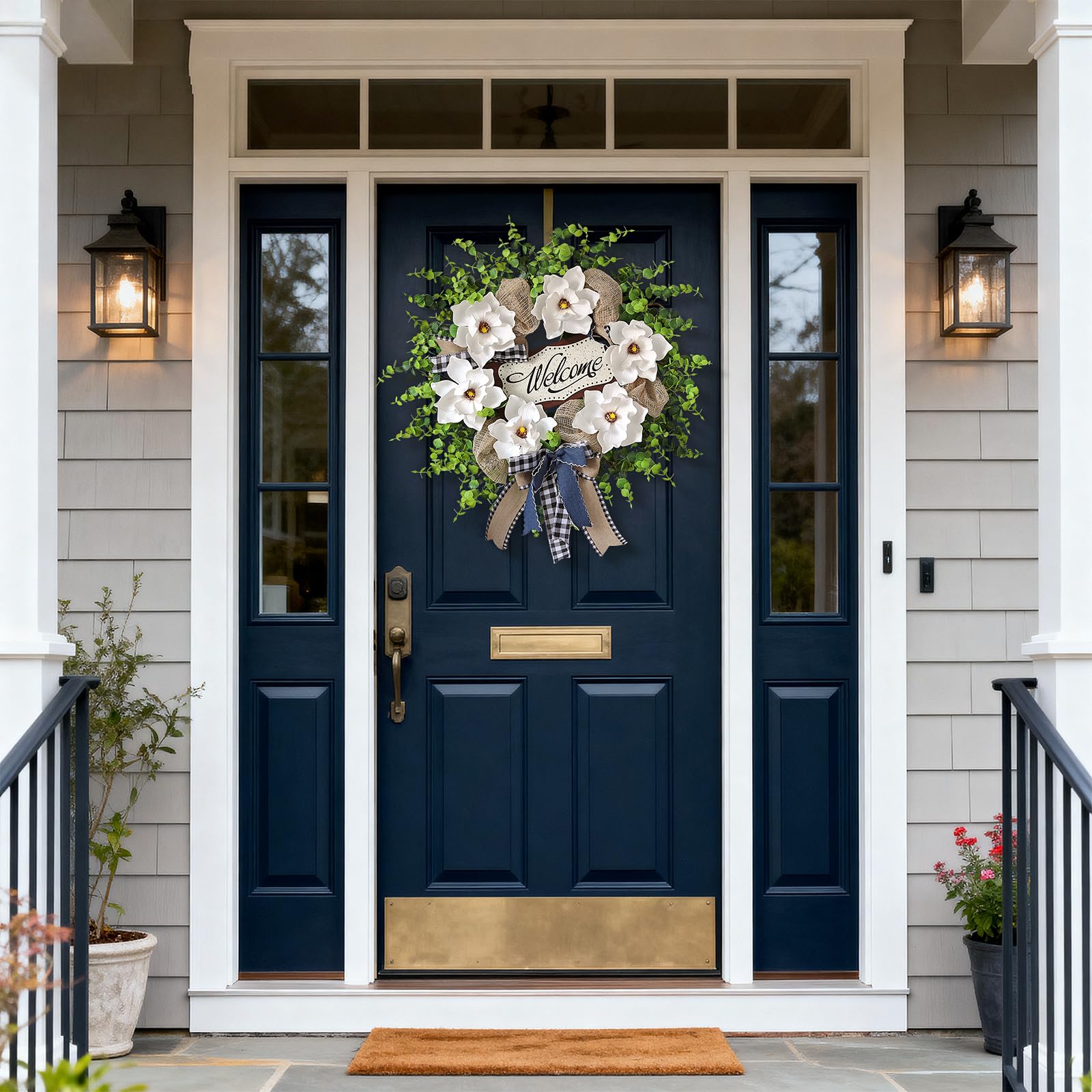 GLIDLION front door setup creating inviting porch ambiance.