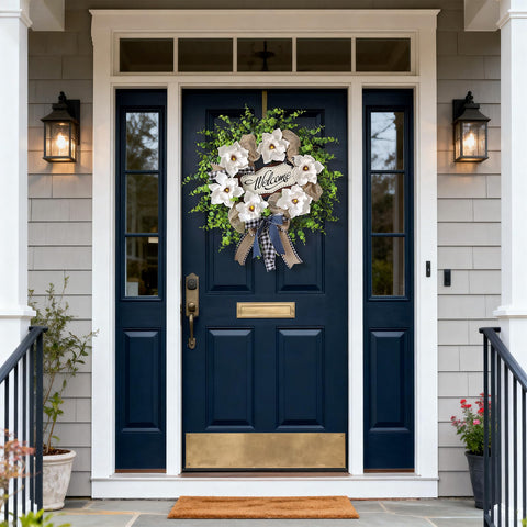 GLIDLION front door setup creating inviting porch ambiance.