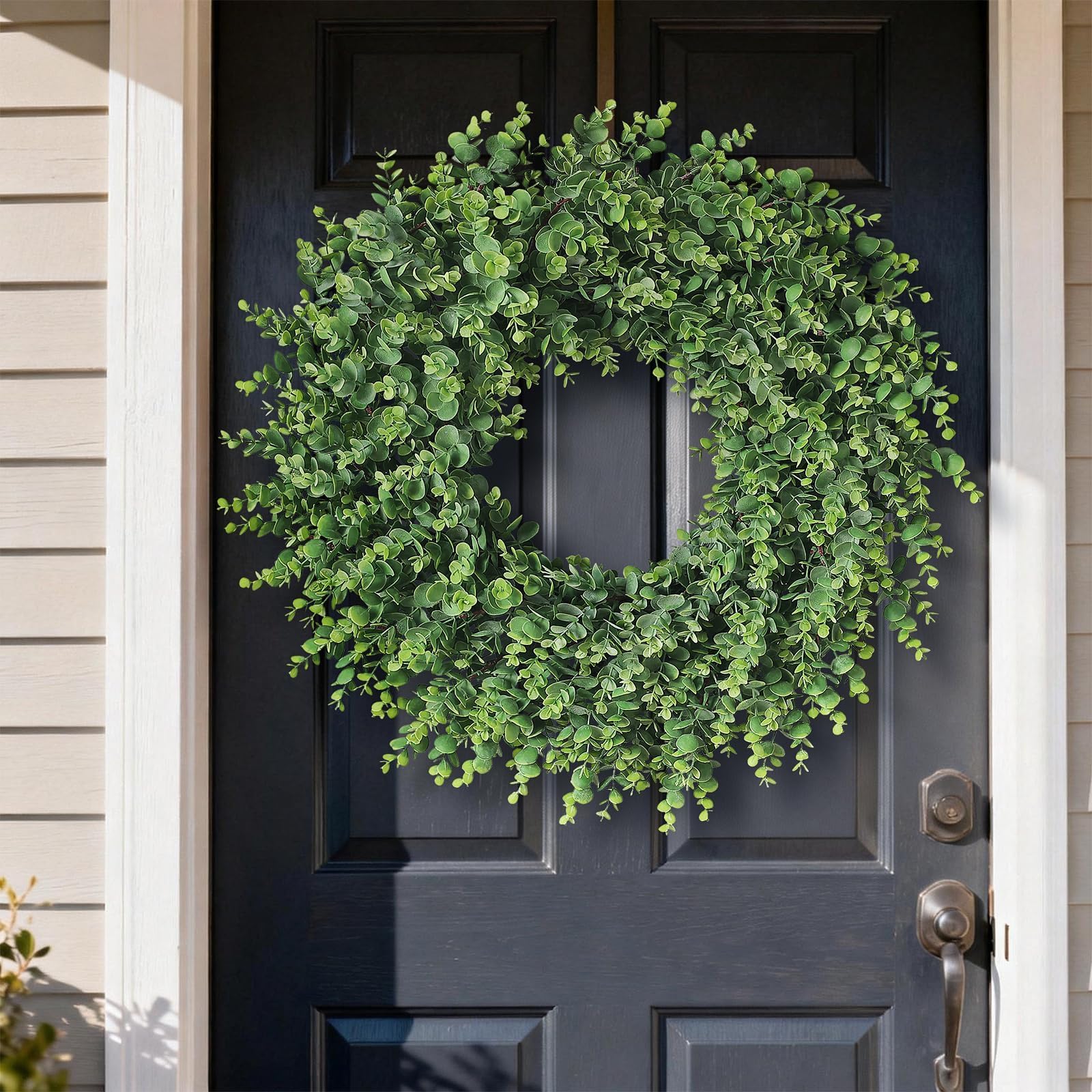 GLIDLION front door display with wreath highlights easy seasonal upgrade