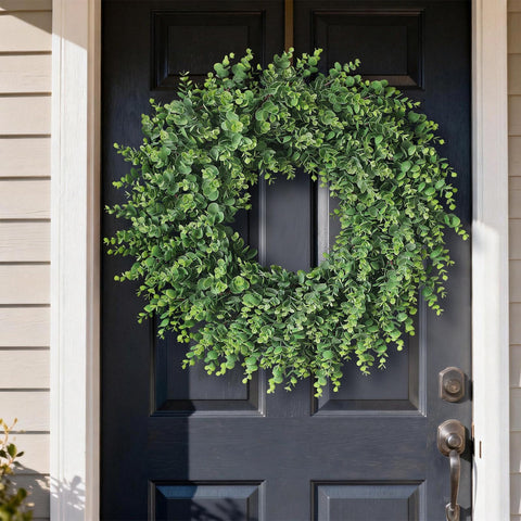 GLIDLION front door display with wreath highlights easy seasonal upgrade