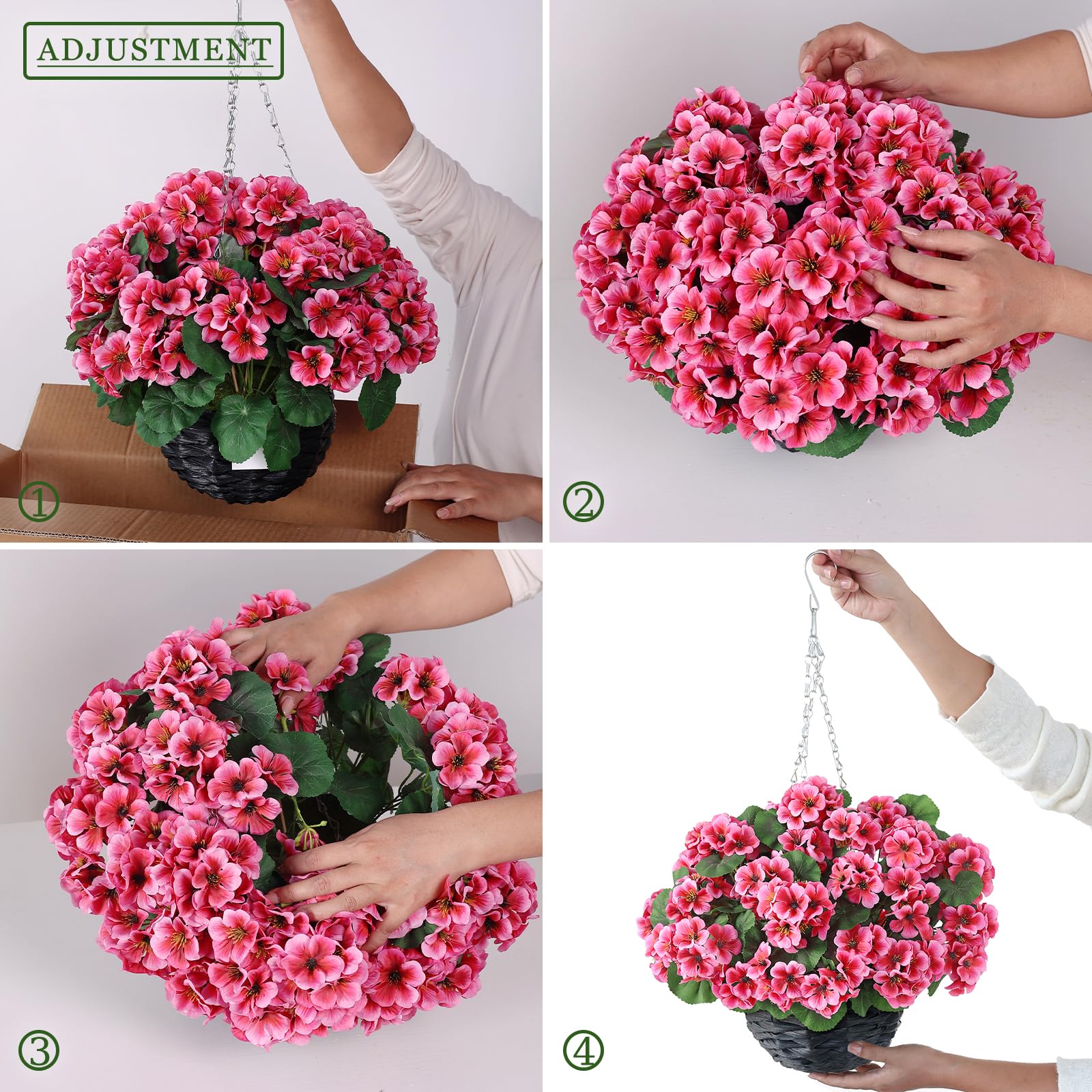 GLIDLION geranium hanging baskets enhance front porch decor and entryway appeal