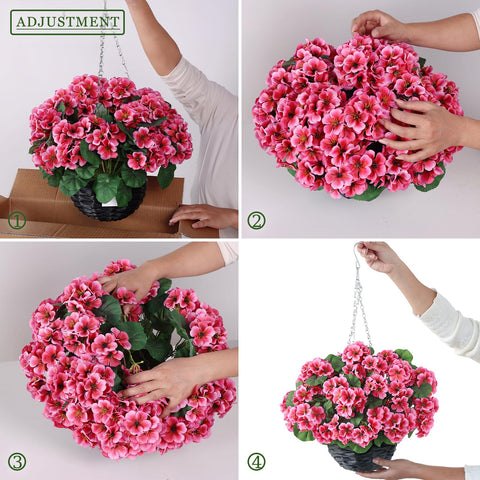 GLIDLION geranium hanging baskets enhance front porch decor and entryway appeal