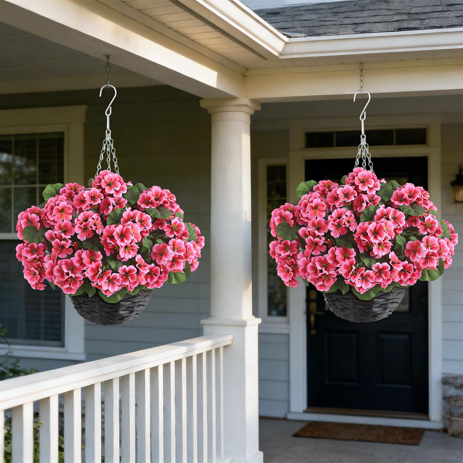 GLIDLION geranium hanging basket dimensions 22x16 inches for lush curb appeal
