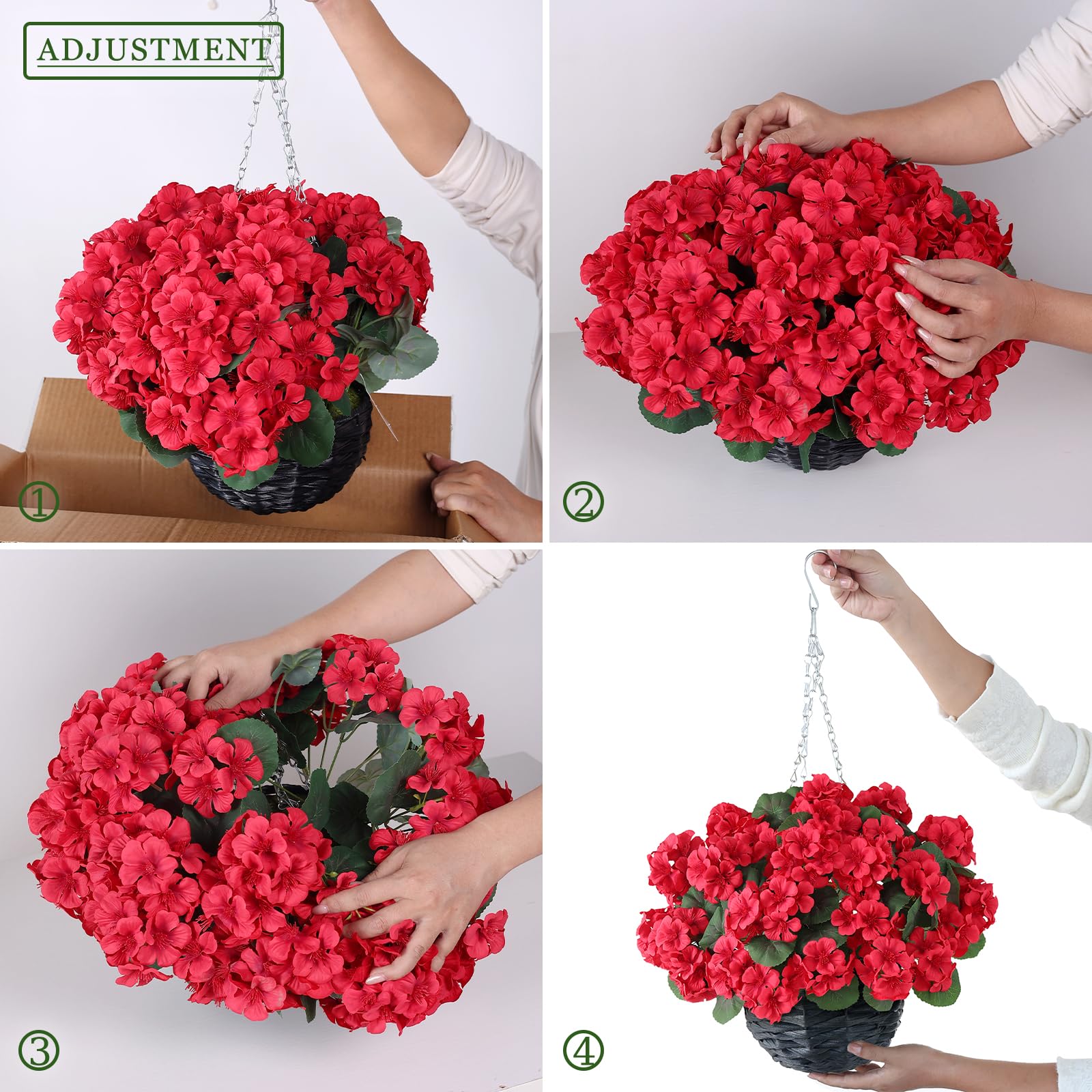 GLIDLION geranium outdoor UV-resistant silk flowers—color that lasts under sun.