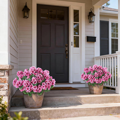 GLIDLION geranium topiary pink entryway accent stays vibrant with low maintenance