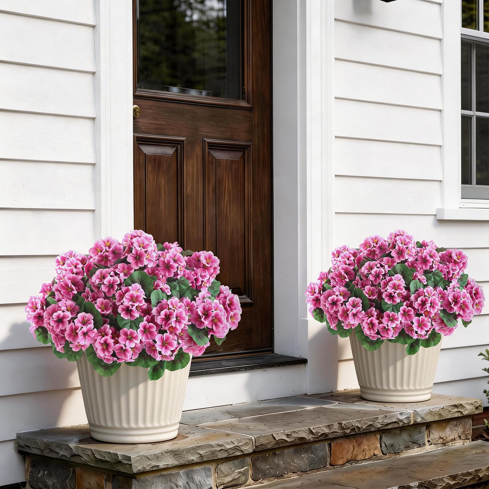 GLIDLION geranium topiary pink leaf-vein texture enhances realism