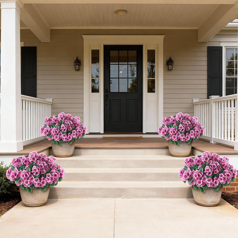 GLIDLION two-pack geranium topiary pink planters ready for doorways
