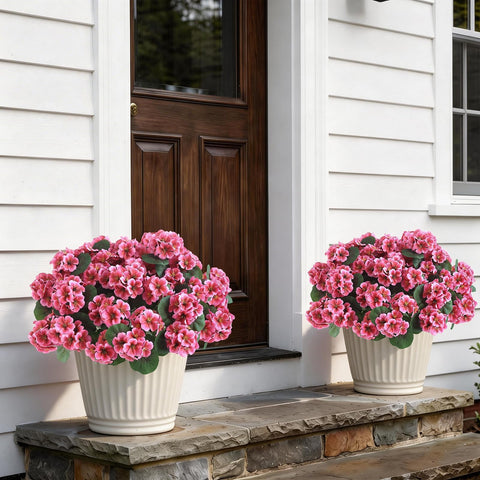 GLIDLION geranium topiary sun rain durability with silk blooms.