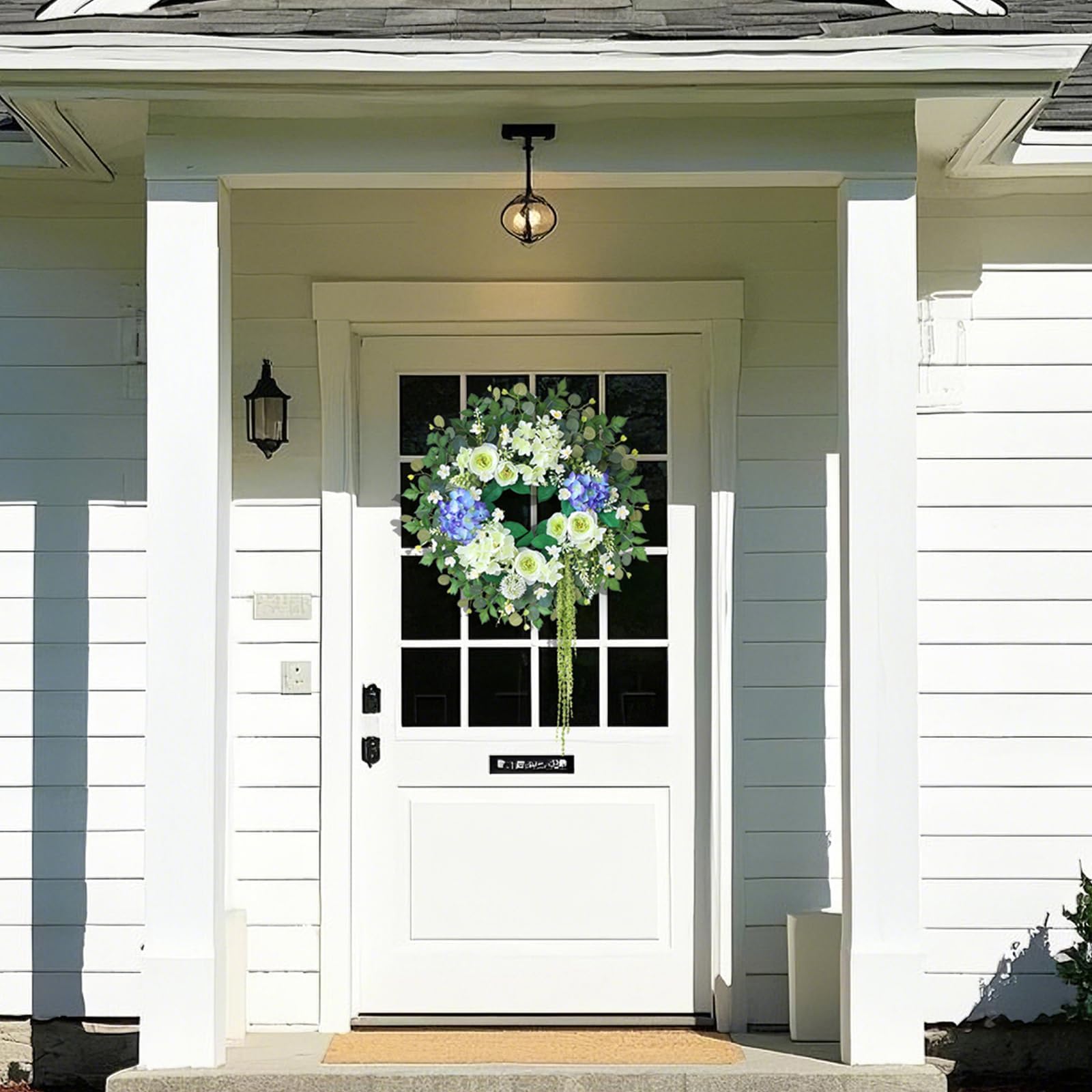 GLIDLION white purple bloom wreath adds timeless elegance for events and decor.