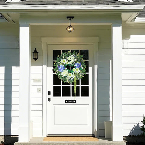 GLIDLION white purple bloom wreath adds timeless elegance for events and decor.