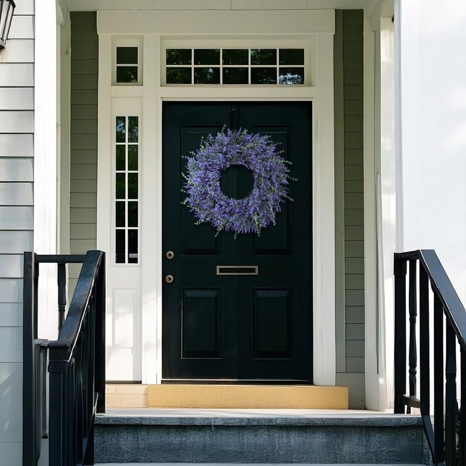 GLIDLION lavender-eucalyptus wreath withstands wind and rain for outdoor use