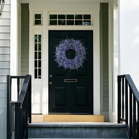 GLIDLION lavender-eucalyptus wreath withstands wind and rain for outdoor use