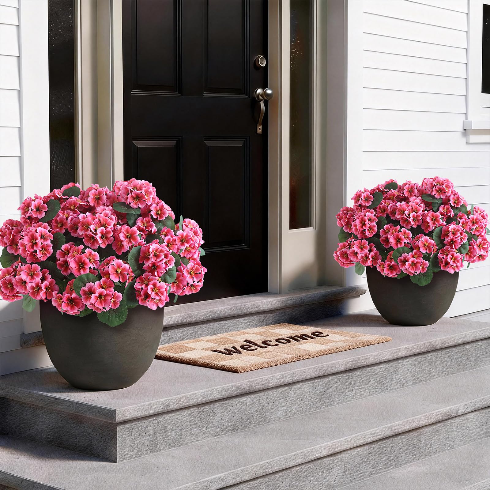GLIDLION outdoor geranium bundle setup ready to place for seasonal decor.