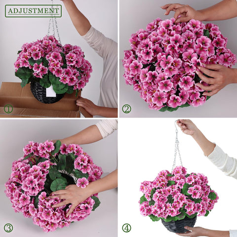GLIDLION silk geranium texture highlights lifelike petals and leaves.