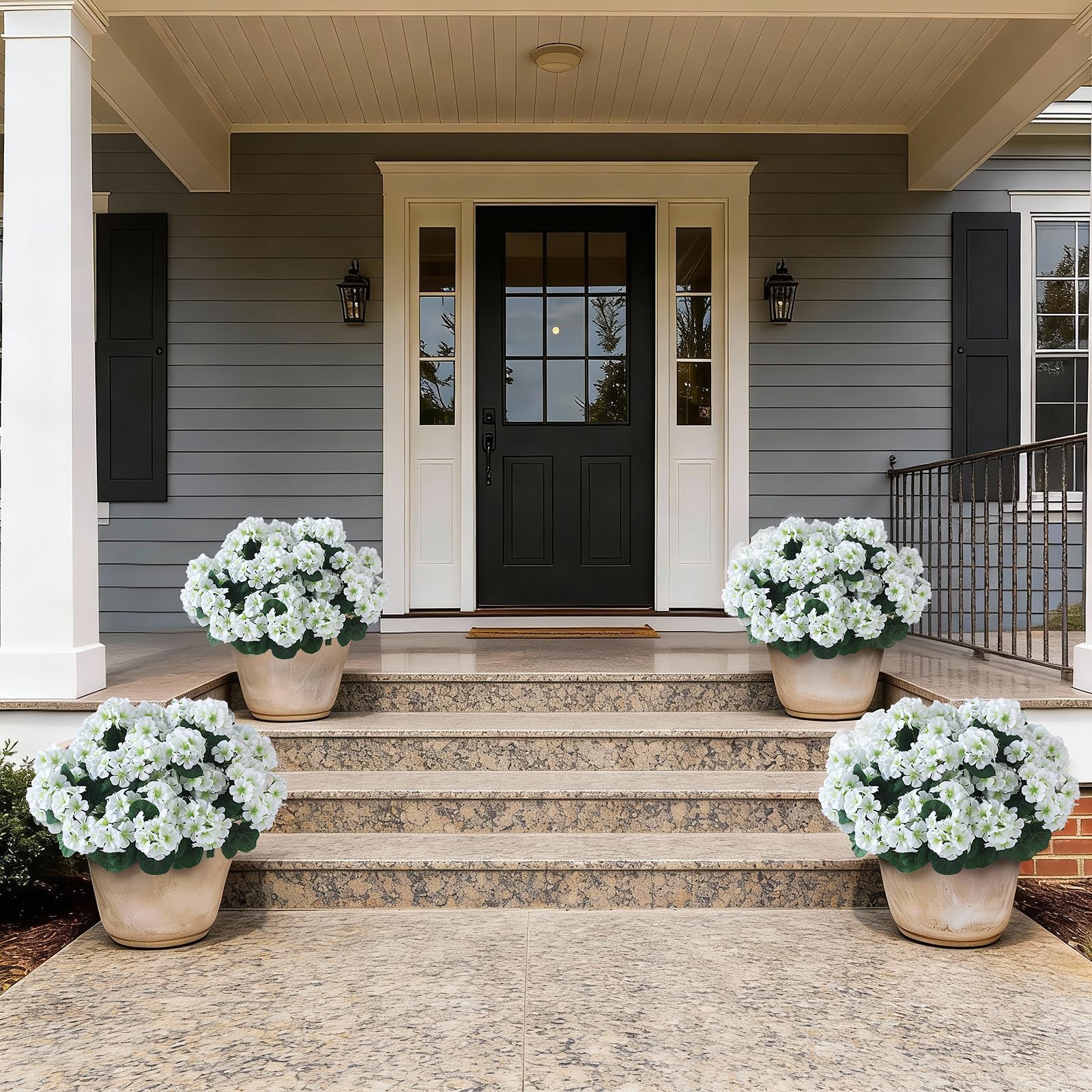 Includes two ready-to-display geranium planters from GLIDLION