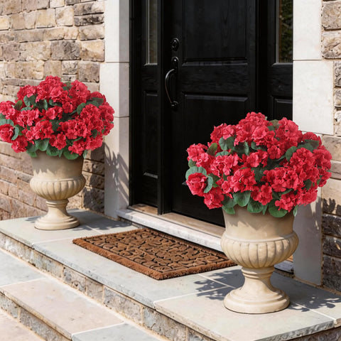 GLIDLION UV resistant silk geraniums for weatherproof outdoor decor