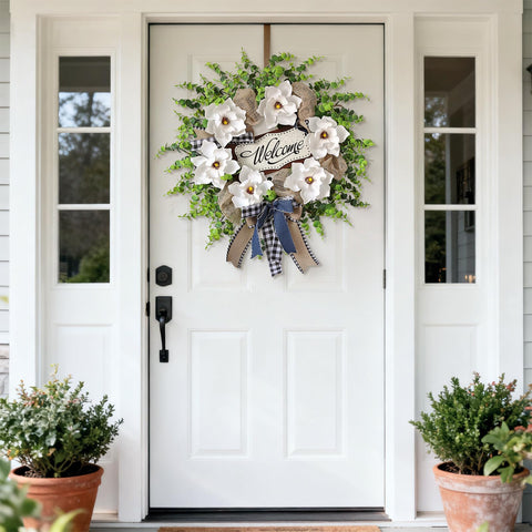 GLIDLION Welcome Sign detail enhances inviting entryway decor.