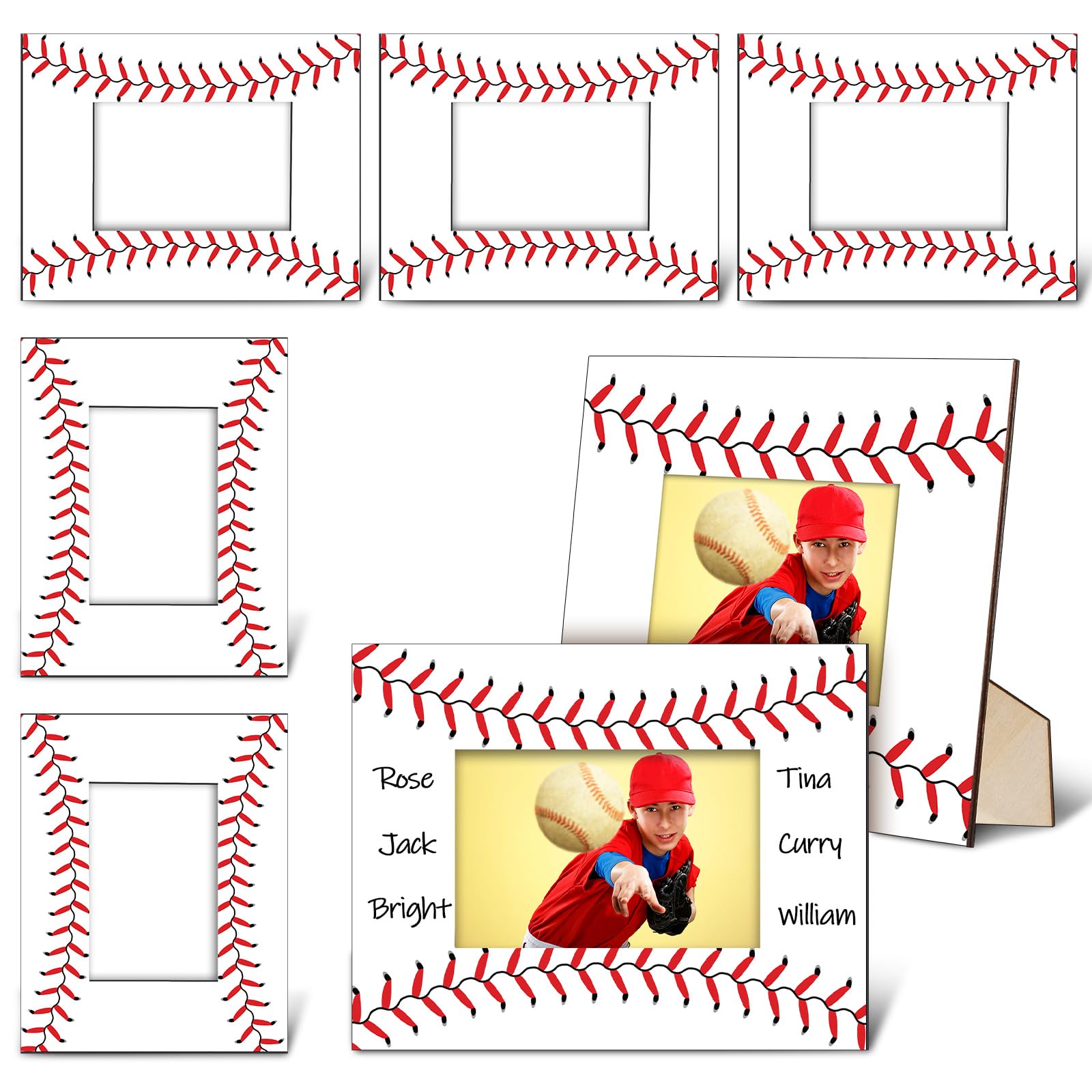 GlikCeil 8x10 baseball frame front view shows durable wood construction.