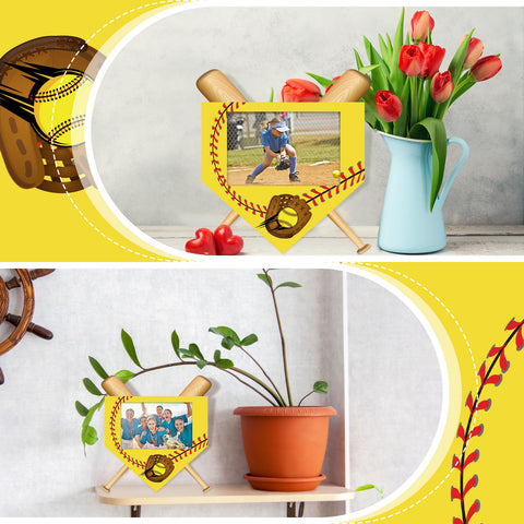 GlikCeil softball frame desk display demonstrates decorative organization for office or shelf.
