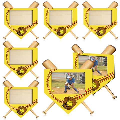 GlikCeil softball frame front view for displaying athletic memories with organized six-pack convenience.