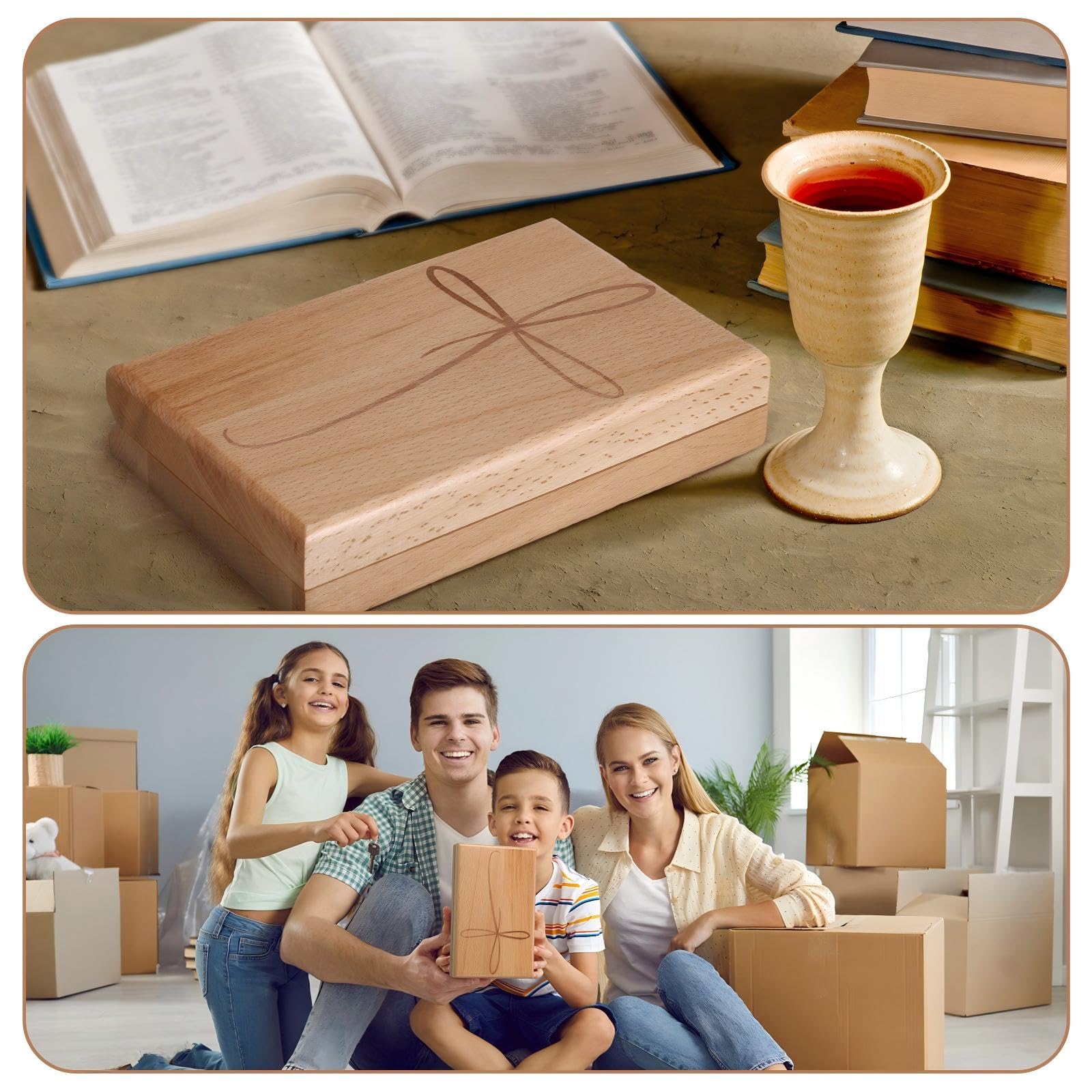 GlikCeil interior features three compartments for organized keepsakes.