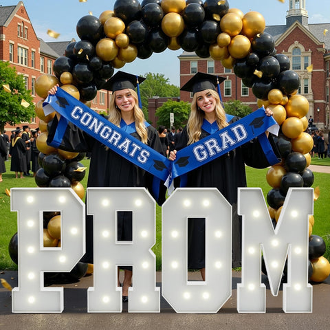 Glimmrly class of 2026 marquee letters glow as a centerpiece for celebrations
