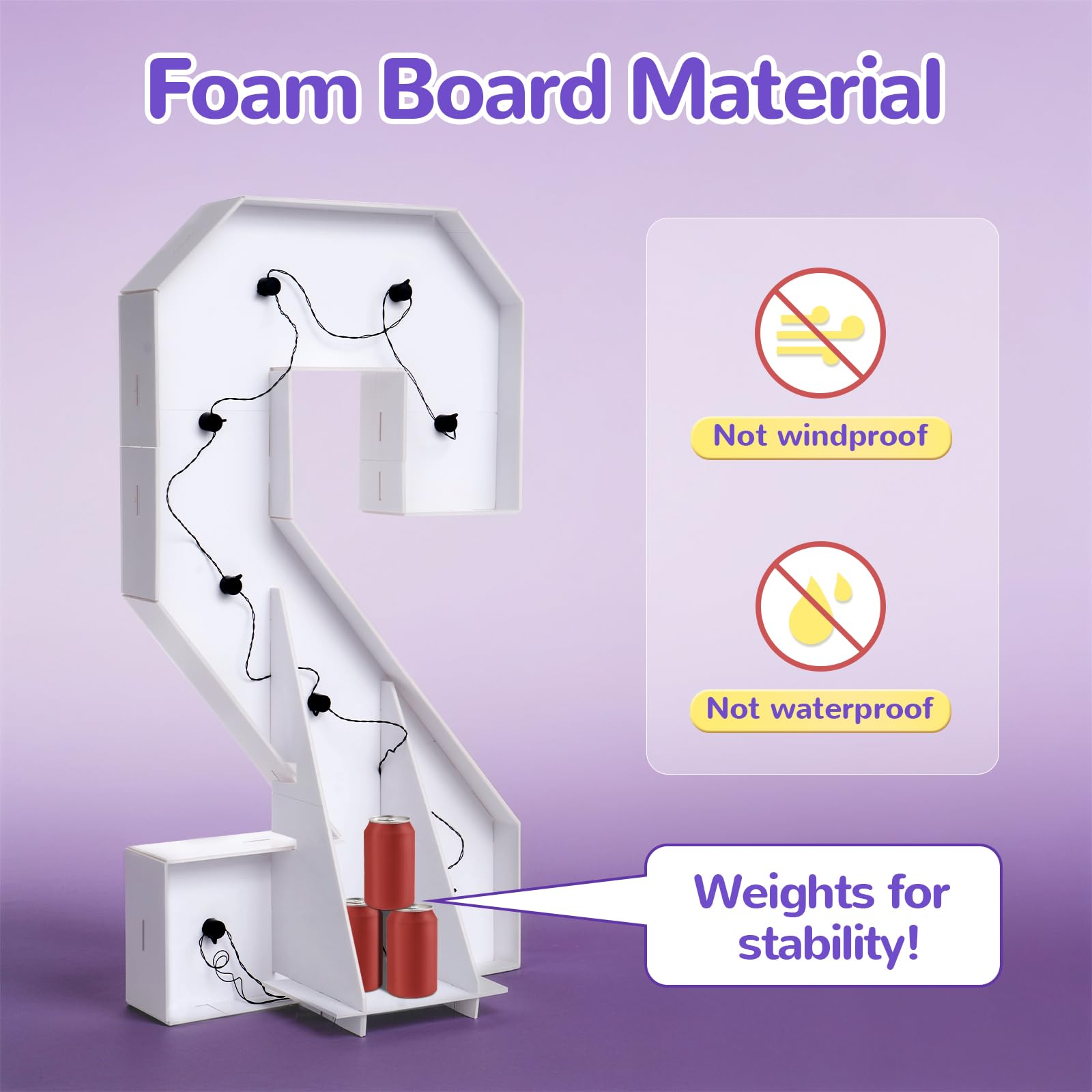 Glimmrly foam-board backdrop provides lightweight, sturdy decoration for indoors.