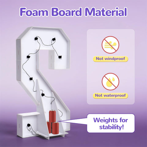 Glimmrly foam-board backdrop provides lightweight, sturdy decoration for indoors.