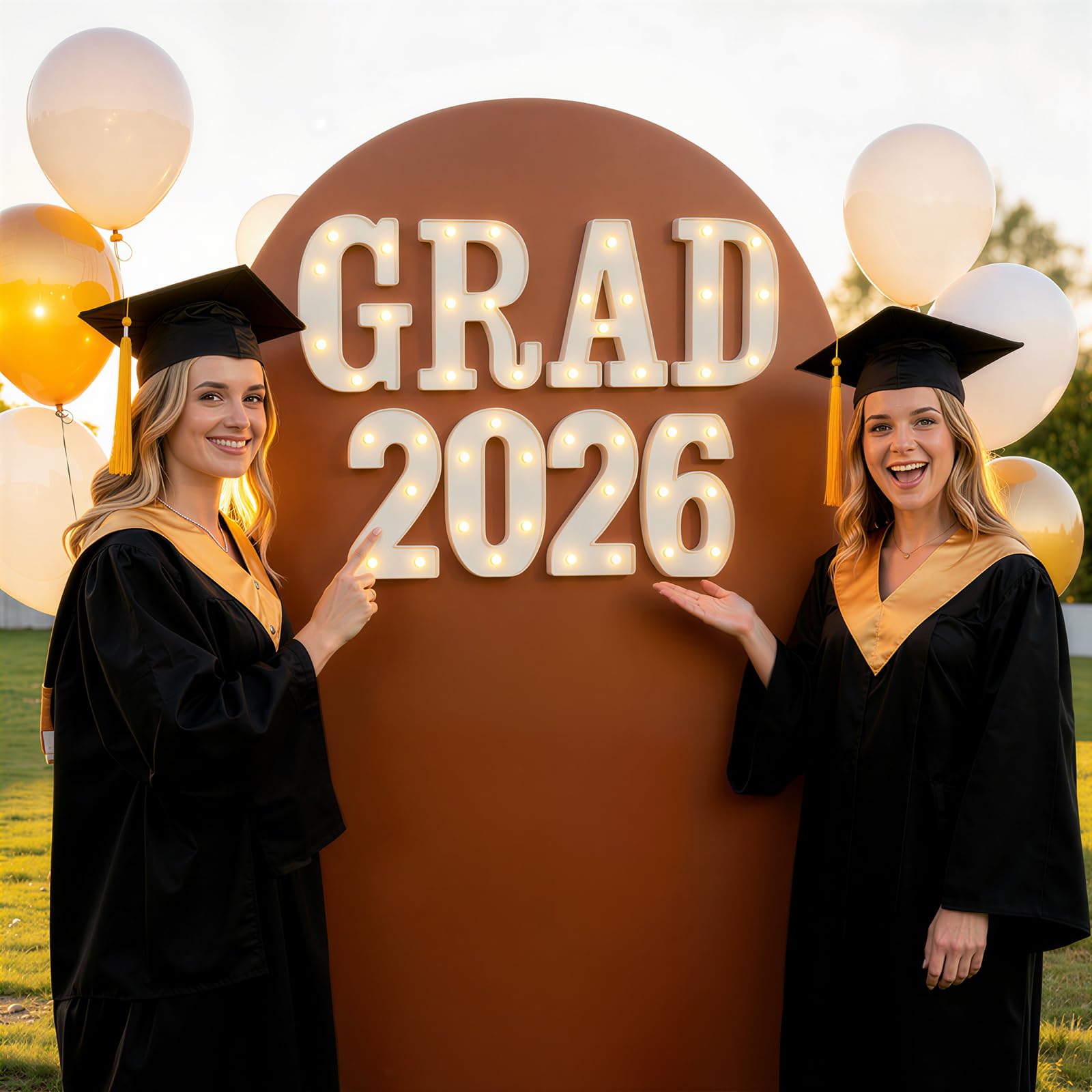 Glimmrly Grad LED sign provides flexible placement with easy setup.